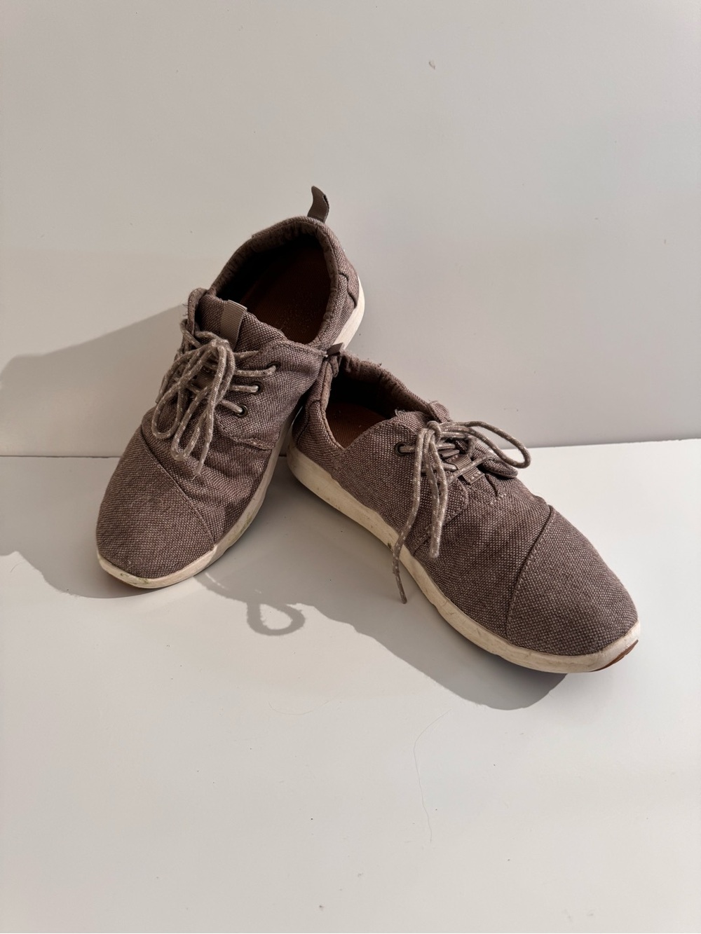 Toms Women's Canvas Lace-Up Sneakers in Taupe Brown